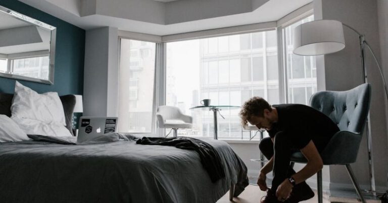 Morning Routine - Man Wearing Black Crew-neck Shirt and Black Jeans